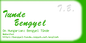 tunde bengyel business card